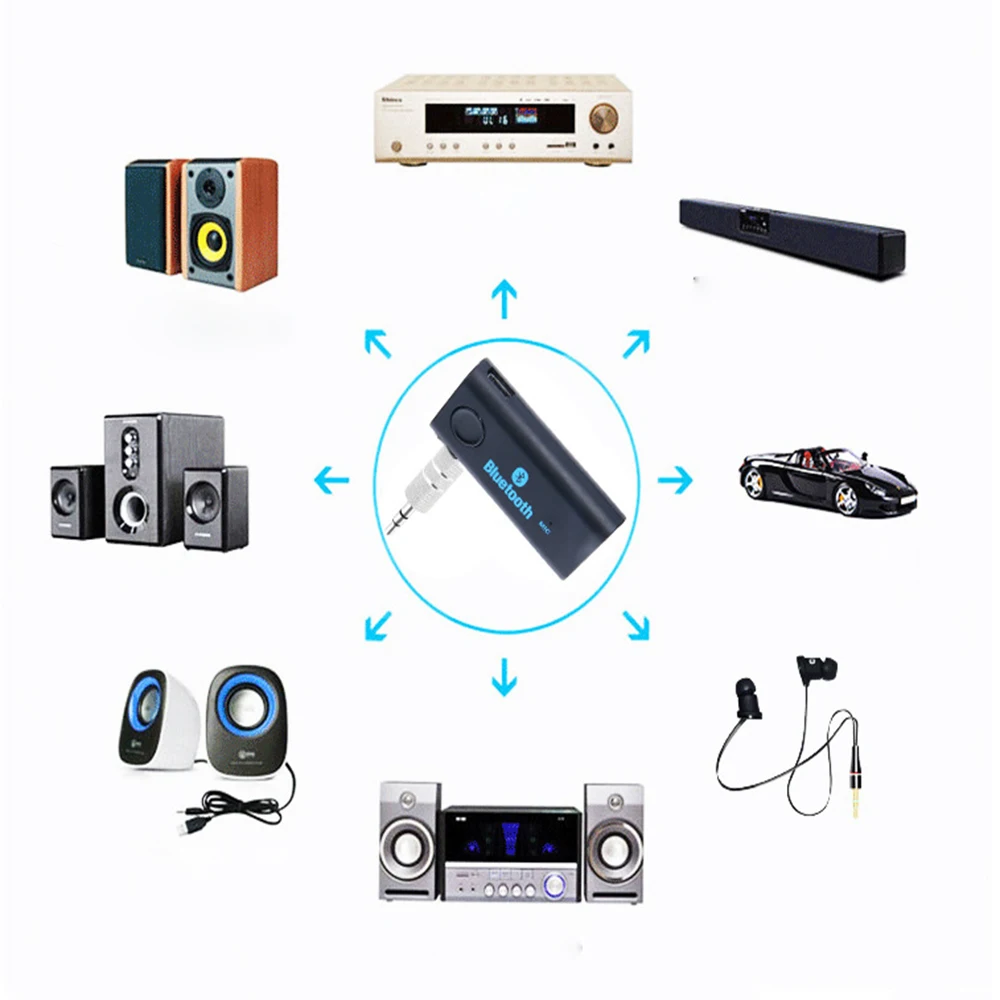 Беспроводной музыкальный приемник адаптер Bluetooth 3 5 мм потоковая передача