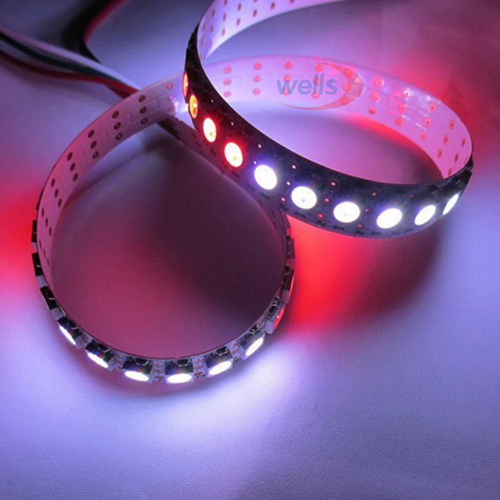 10X1 м 144 светодиодный s/m 5050 RGB WS2812B чип ПХБ черного WS2811 IC цифровой 5 V Светодиодные ленты света Умный светодиодный пиксель stripnot Водонепроницаемый