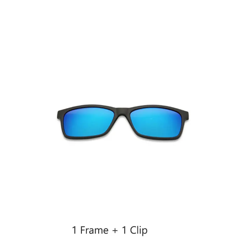 1 Frame 1 sun cover Наборы поляризационных мужских солнцезащитных очков для женщин 5 в 1 1 в 1, очки на клипсах TR90, оптические оправы по рецепту, очки Корректирующие UV40 - Цвет линз: 1 Frame 1 sun cover