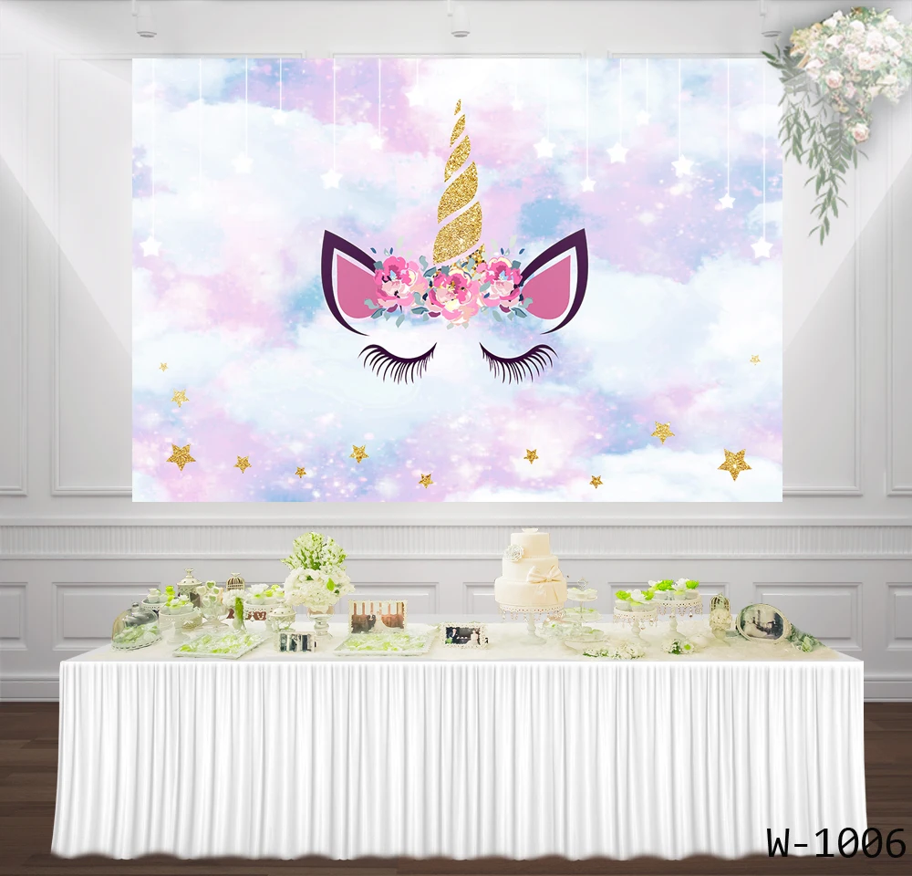 Пользовательский Единорог день рождения декорация для вечевечерние НКИ