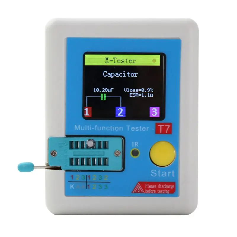 LCR T7 Новый транзисторный Тестер TFT диодный триодный измеритель емкости ESR