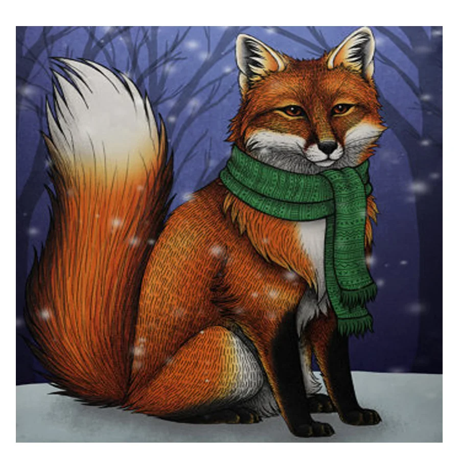 Полноразмерная Алмазная картина сделай сам вышивка лиса волк мозаика 5d алмазная