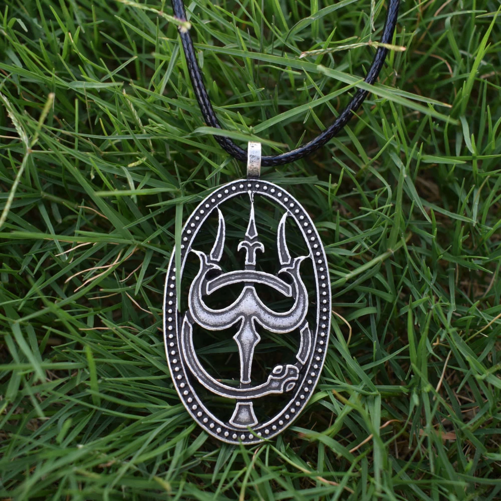 SanLan, Брендовое ожерелье trishula and ouroboros, колье с подвеской в виде трезубца и змеи, ювелирные изделия sanlan