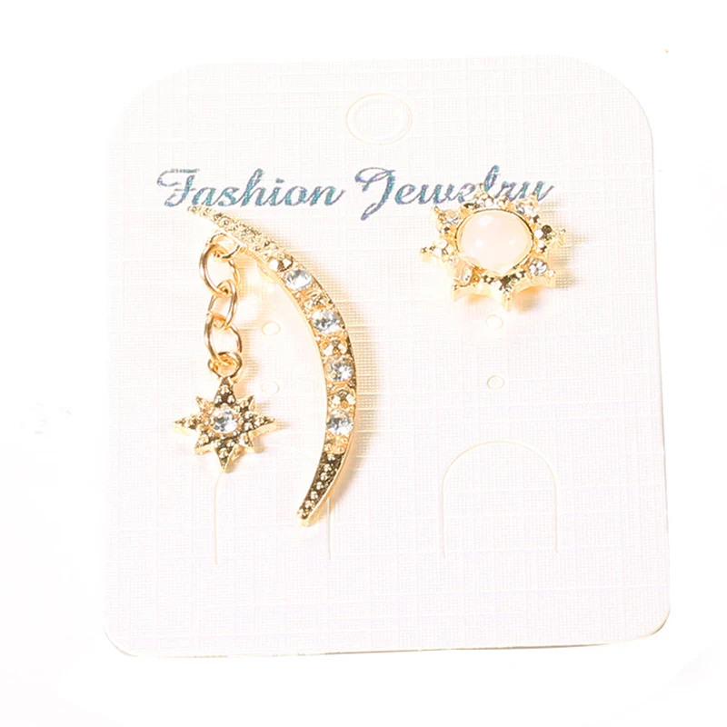 2 шт./компл. на рисунке модная мозаичная Цвет кристальных камней звезды Sun Moon цепь