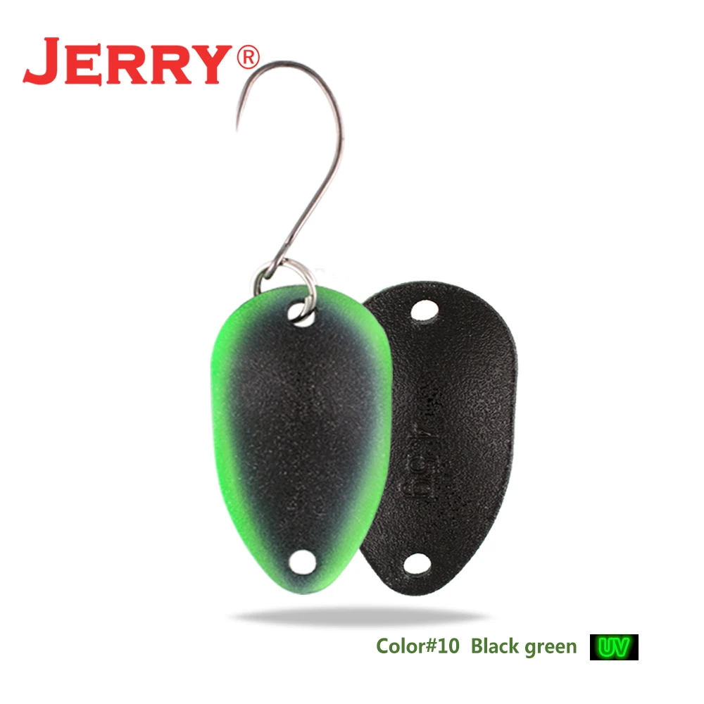 Jerry 1 шт. 2 г 3,5 г 4,5 г микро рыболовные ложки воблер несколько цветов рыболовные приманки Спиннер приманка форель ложка - Цвет: 10 black green