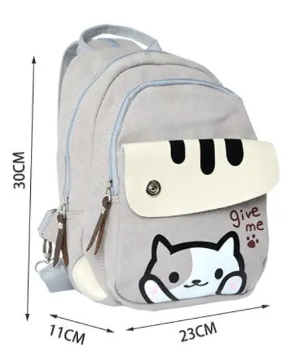 Рюкзак с мультипликационным принтом Neko Atsume многофункциональный на
