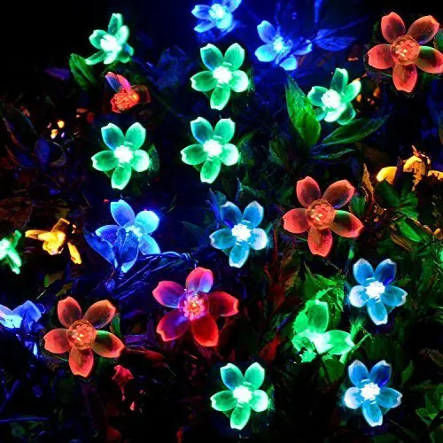 Outdoor Solar Powered Plum Blossom Lights String Party Decoration Striking 20 LED Beads string Light Birthday Garden | Лампы и
