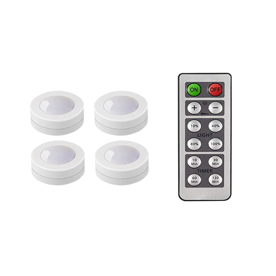 4lamp1controller Xsky под шкафами светильник s беспроводной сенсорный датчик Диммируемый светодиодный светильник шайба для кухни Шкаф Ночной светильник 3* AAA батареи - Цвет: 4lamp1controller