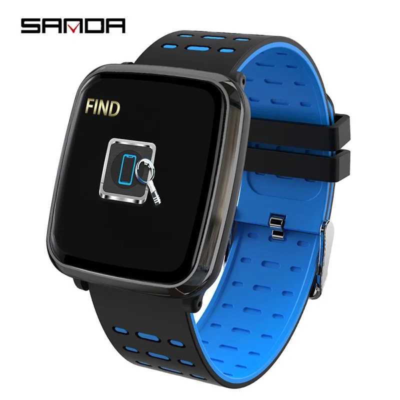 Blue SANDA K02, женские Смарт-часы, помощник по жизни, напоминание, цифровые наручные часы, ответ на вызов, пульсометр, кровяное давление, кислород - Цвет: Blue