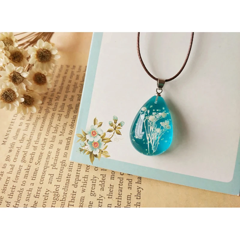 Miage модная ручная работа исцеление светящийся голубой высушенный цветок