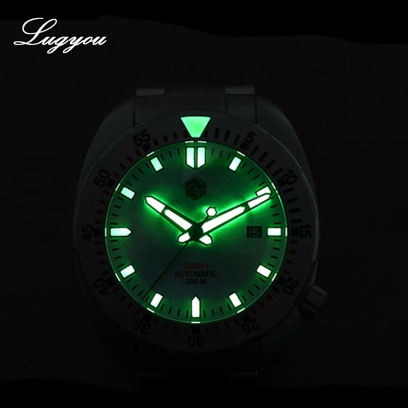 Часы Lugyou San Martin Diver Мужские механические из нержавеющей стали с песком сапфиром