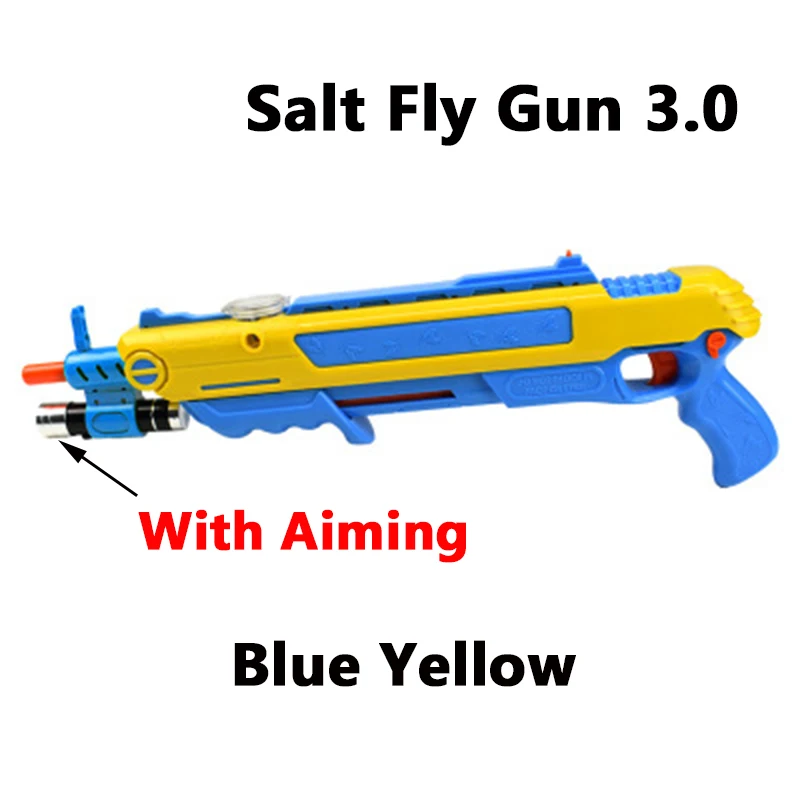 3.0 Aim Blue Yellow 12 типов жучок соль Летающий пистолет соль и перец пули бластер страйкбол для жучка дующий пистолет Москитная модель игрушка соляной пистолет вечерние подарки - Цвет: 3.0 Aim Blue Yellow
