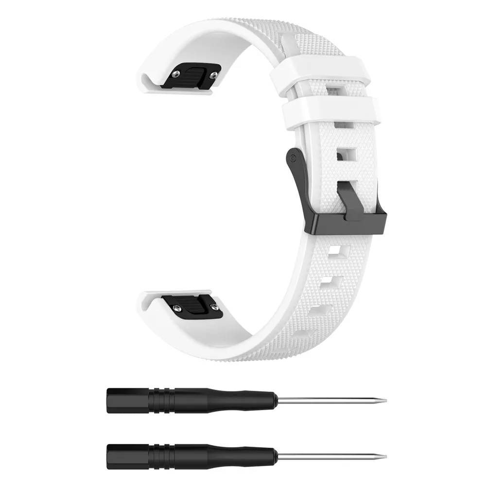 White 22 мм сменный силиконовый текстурный ремешок для Garmin MARQ series/Fenix 5 Plus/Forerunner945, 935 универсальный браслет - Цвет: White