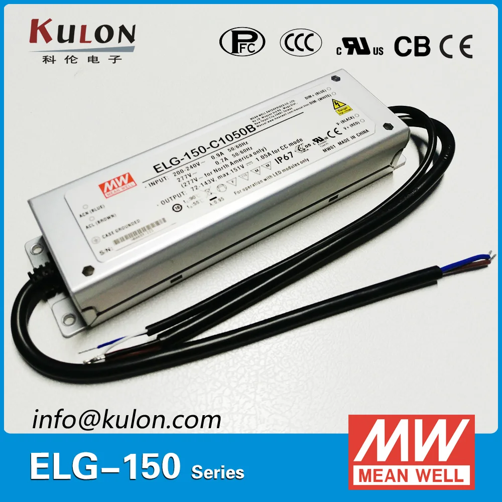 

Original Mean well constant current LED driver ELG-150-C700B 700mA 150W PFC IP67 dimmable Meanwell power supply