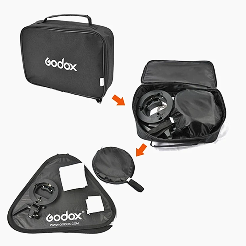 Godox S образный кронштейн для вспышки Bowens держатель с 60x60 см складной софтбокс