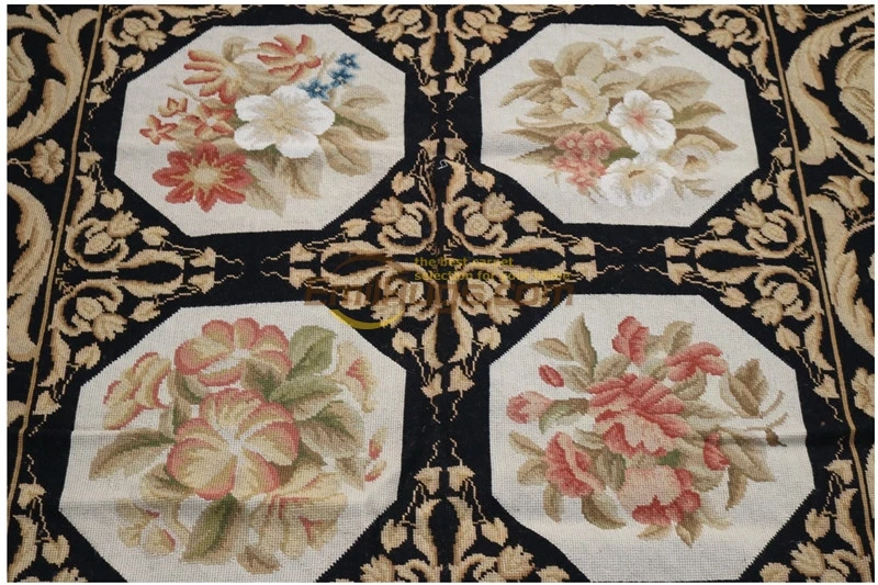 Винтажный игольчатый ковер Aubusson Восточный ручной работы из шерсти | Дом и сад