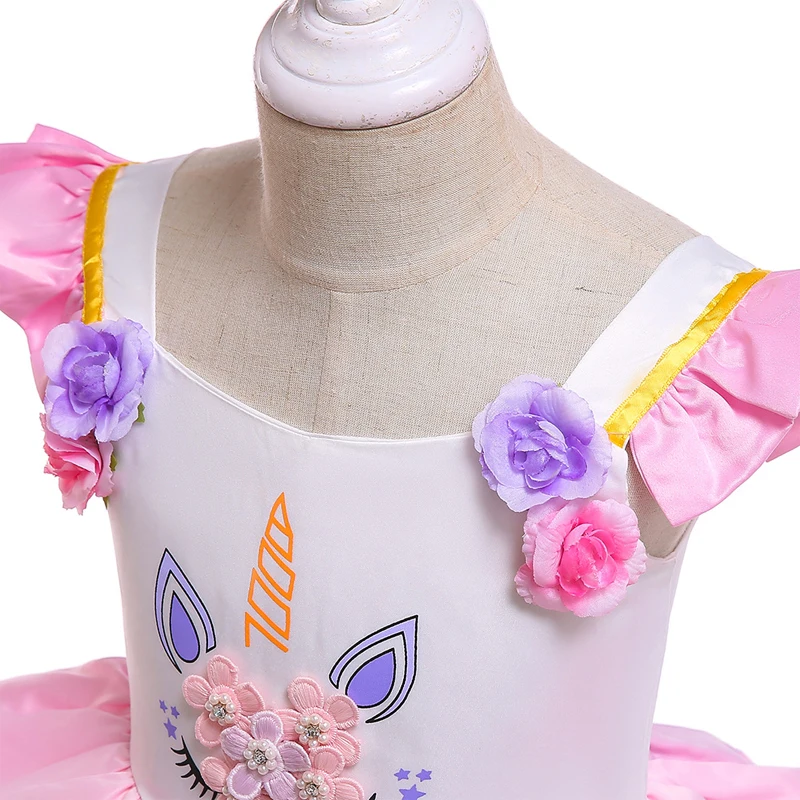 2020 Baby Girls Unicorn Dress Princess Kids Dresses For Costume Wedding Party Ball Gown Children Clothing 1 2 5 Year | Детская одежда и