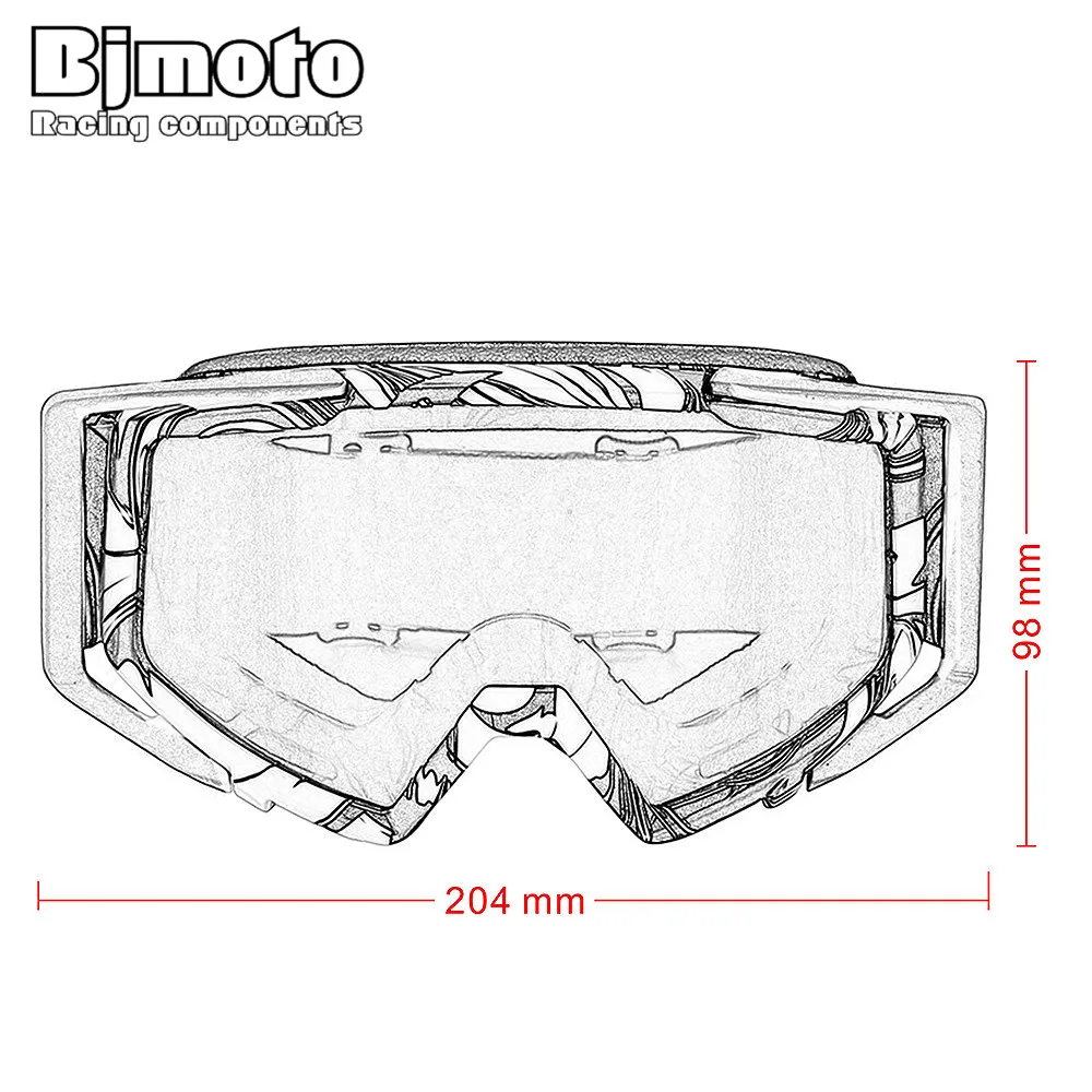 

Bjmoto Motocross helmet Goggles Off Road pit dirt bike ATV Motorcycle Moto Adult helmet Glasses Gafas cycling riding goggle