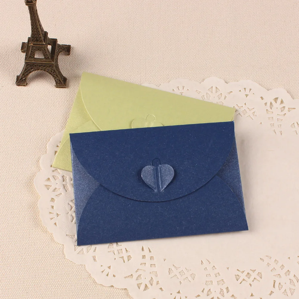 10PCS/LOT Colored heart Buckle Kraft Paper Envelopes Simple Love Retro Decorative Envelope Small | Дом и сад
