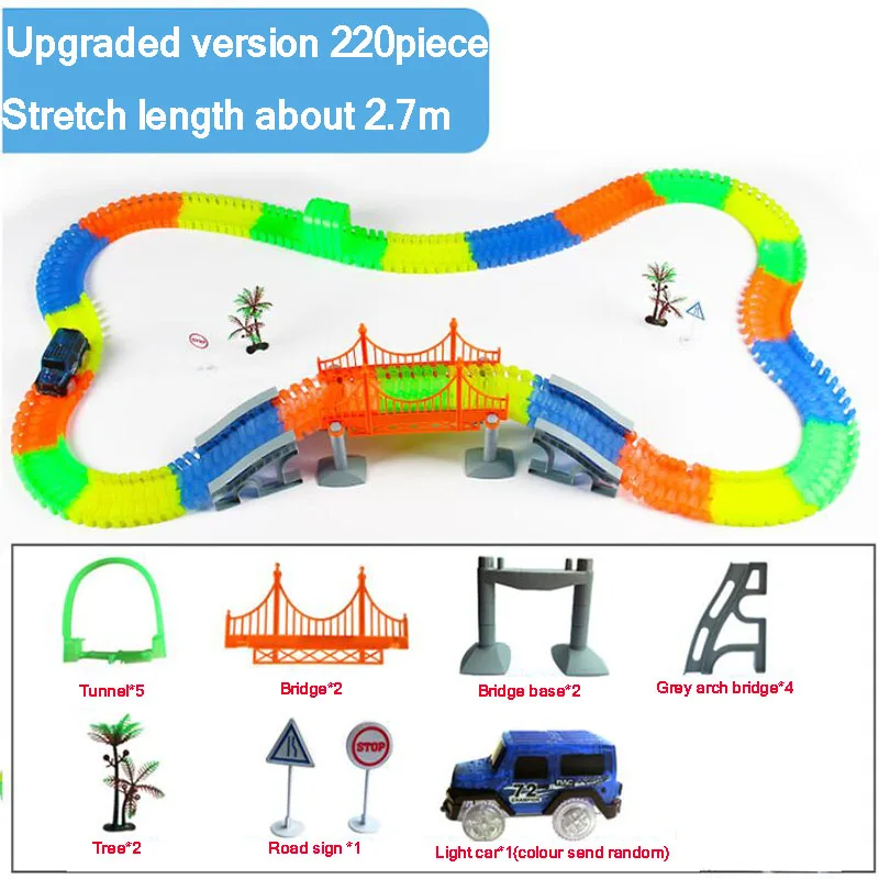 Upgrade version 2 Гоночный трек игрушки в сборе круговой трек экологически чистый пластик собрать строительные блоки для ребенка подарок на Рождество День рождения - Цвет: Upgrade version 2