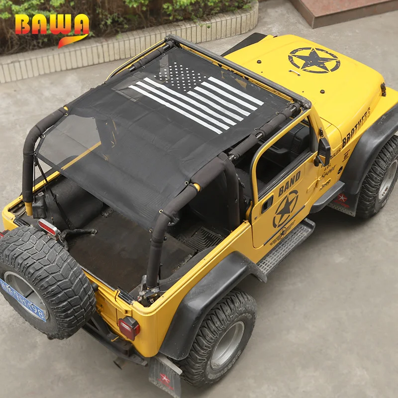Автомобильный чехол BAWA для Jeep Wrangler TJ 1997 2006 ПВХ солнцезащитный козырек сетка