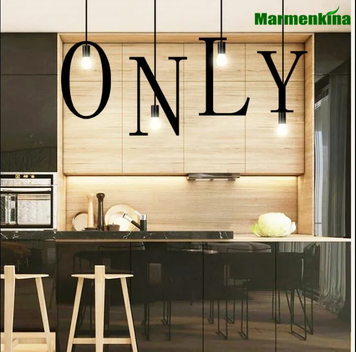 Железная Подвесная лампа с английским алфавитом для ресторана салона кафе бара