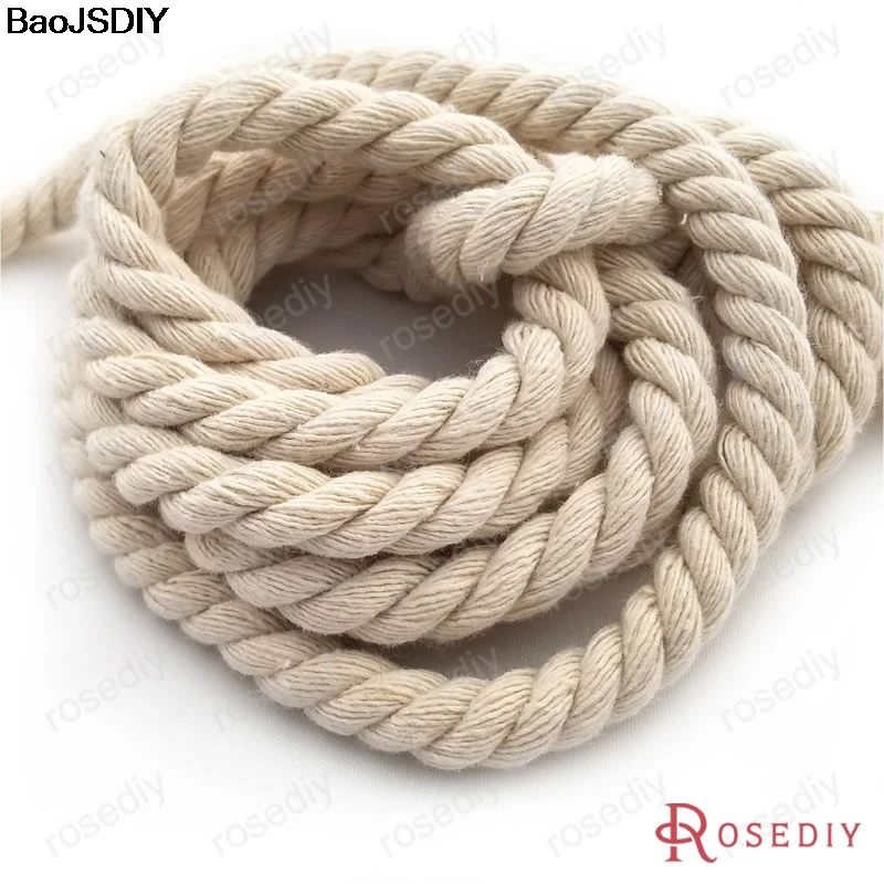 Beige No Dyeing Диаметр 8 мм 10 мм 20 мм Красочные хлопок три нити витые шнуры Веревка Diy фурнитура Аксессуары(CA1003 - Цвет: Beige No Dyeing