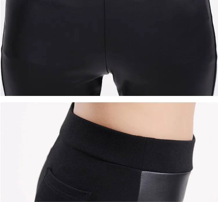 Горячие Продажа женская Sexy Моды Искусственной Кожи Высокой Талией Тощий ПУ