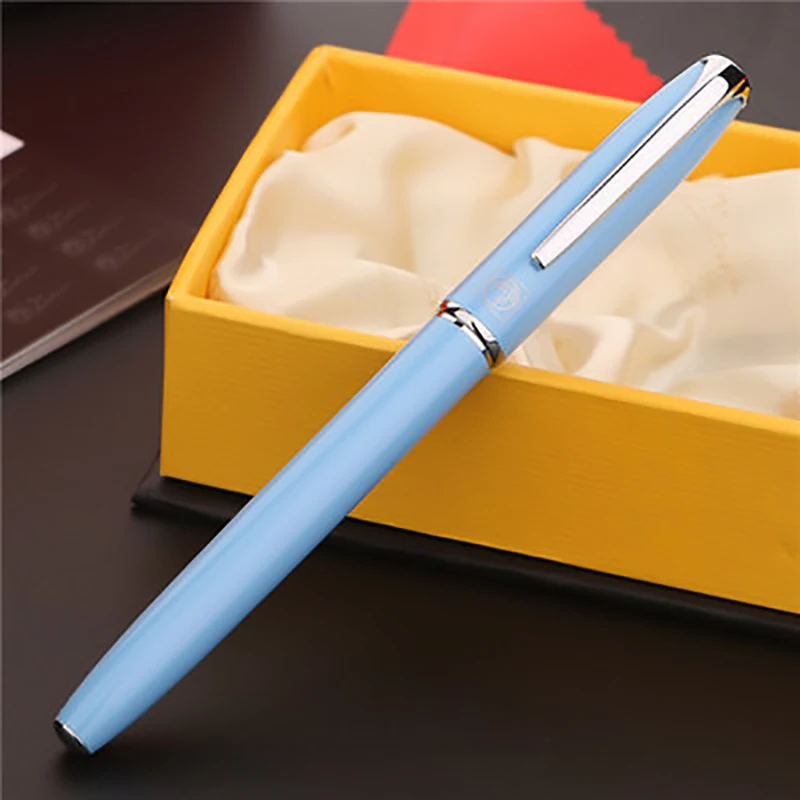 Sky Blue with Box ПИКАССО 916 Malage модная Pimio элегантная перьевая ручка EF/F перьевая Классическая Ручка для письма и оригинальная подарочная коробка для офиса и бизнеса - Цвет: Sky Blue with Box