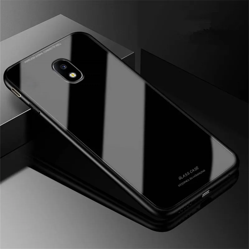 Black Модный силиконовый чехол для телефона из закаленного стекла для samsung Galaxy J7 чехол для samsung J7 J730 чехол J7 PRO - Цвет: Black