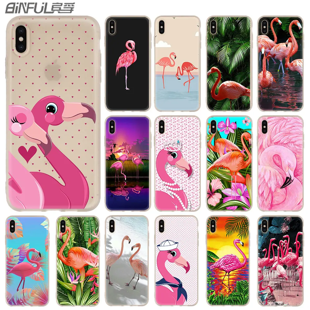 Розовый фламинго мягкий чехол для iPhone 12 11 Pro X XS Max XR 8 7 6 Plus 5s SE 2020 S 1 мини