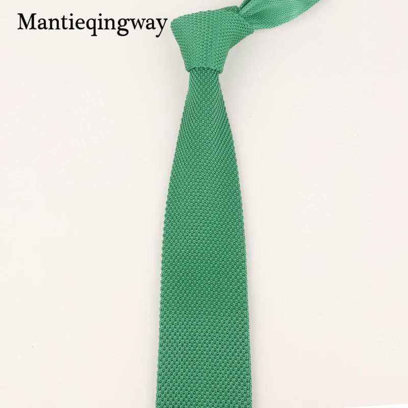 Mantieqingway 7 см Вязаные Галстуки для мужчин вязаный галстук для свадьбы вязание тонкий Gravatas мужчин s полиэстер Corbatas платье с поясом