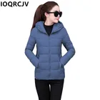 Куртка Женская Стеганая осенне-зимняя, однотонная, с капюшоном, R925, 2019