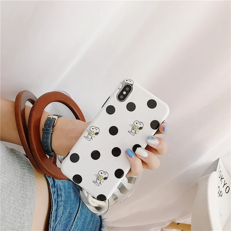 2018 новый милый чехол для Iphone 7 8 7plus X 10 с волнистыми точками глянцевый IPhone 6 6s Plus