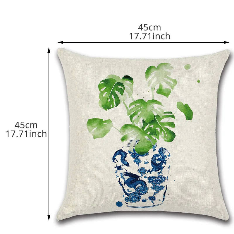2PC/SET Home Tropical Rainforest Green Leaves Bonsai Pillowcases For Office Bedroom Pillow Case Decorative Pillowcase 45*45cm | Дом и сад