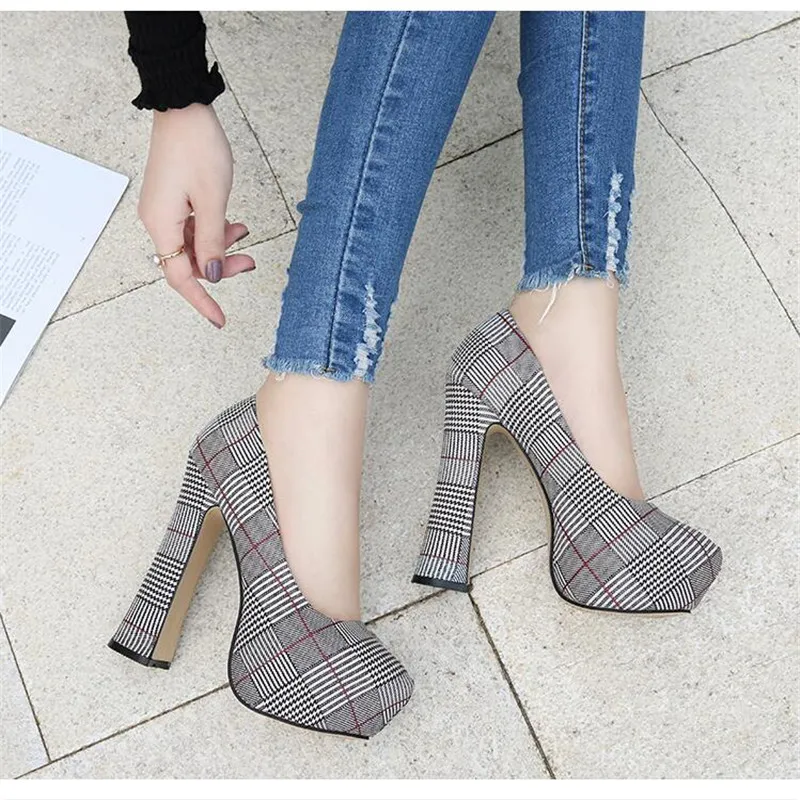 Туфли женские на высоком каблуке 14 см туфли принцессы пикантные модные праздничные толстом 4 15|Женские