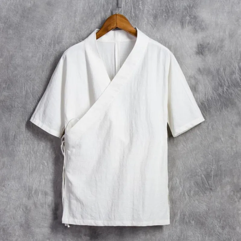 الرجال جديد وصول قميص التقاليد الصينية نمط الكونغ فو قصيرة الأكمام قمصان M-3XL-4XL-5XL-6XL