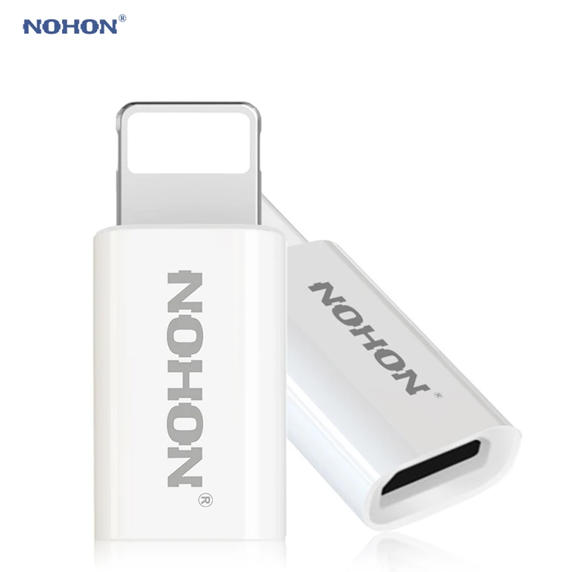 Nohon 8pin адаптер Micro USB женщиной для Lightning Мужской конвертер данных разъем зарядного
