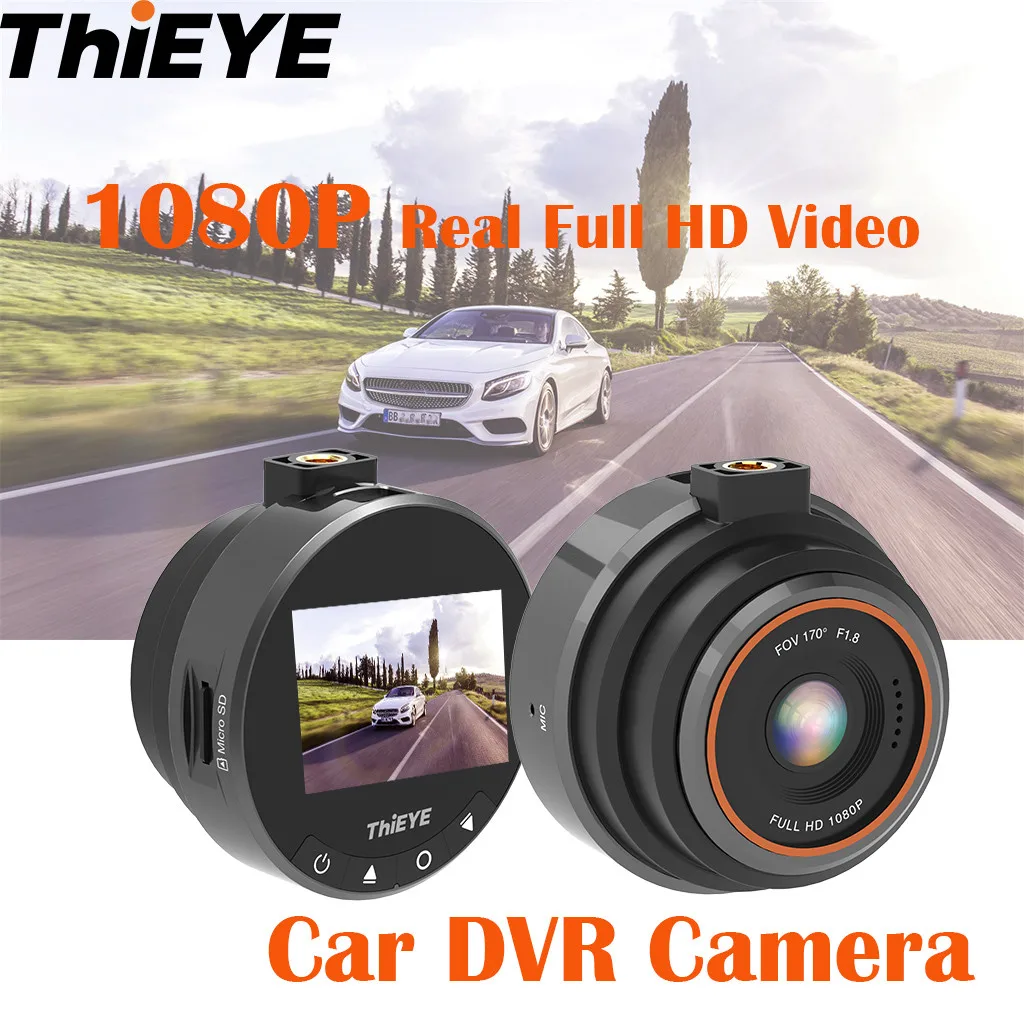 Лучшие продажи продуктов THiEYE видеорегистратор 1080P Full HD Автомобильный видеорегистратор Dashboard камера рекордер с супер широким для Носимых устройств
