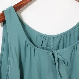 Свободное льняное платье на бретельках для беременных удобная одежда летняя