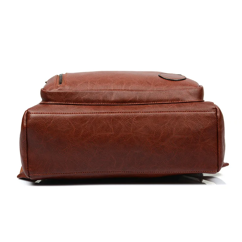 

New Vintage Men Backpacks Fashion High Quality Leather Male Korean Student Backpack Boy Business Laptop School Computer Bag