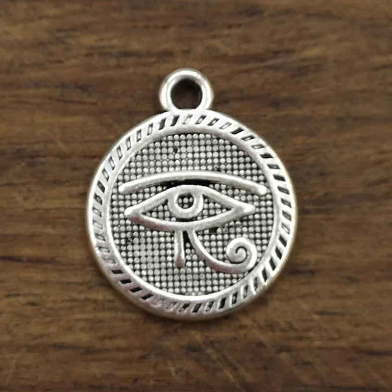 10 шт. круглые посеребренные Подвески с глазами антикварные ювелирные изделия
