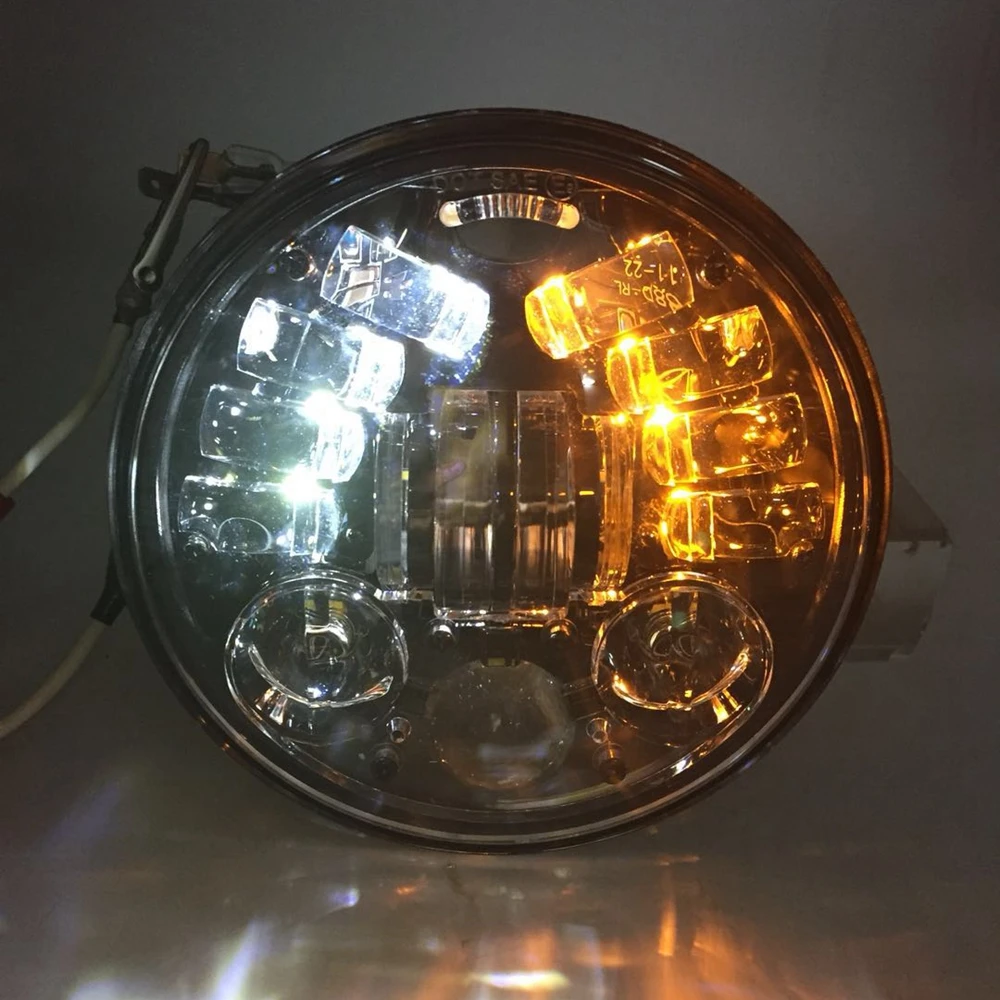 Marlaa 5-3/" 5,75 светодиодный фар DRL с Hosuse ведро для Yamaha V-Star XVS 650 950 1100 Honda пользовательские измельчитель Bobber