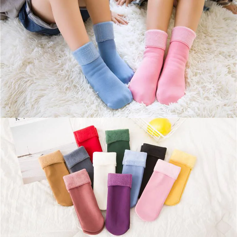 Зимние толстые теплые детские носки вельветовые для мальчиков и девочек Sokken