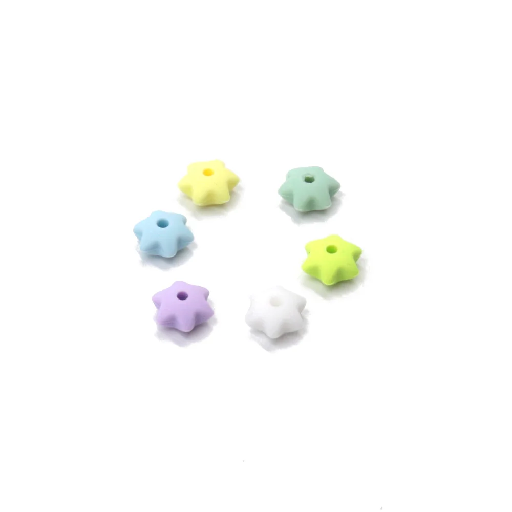 50 шт. силиконовые бусины в форме шестигранной звезды для изготовления ювелирных