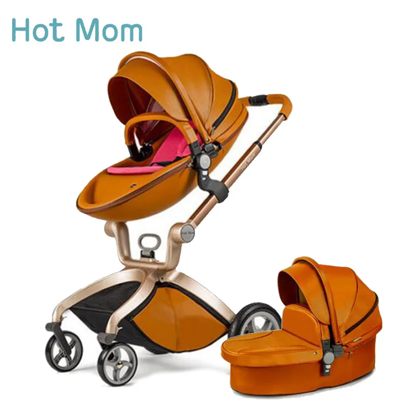Hotmom кожаная корзина для сна белая коричневая коляска с высоким ландшафтом может