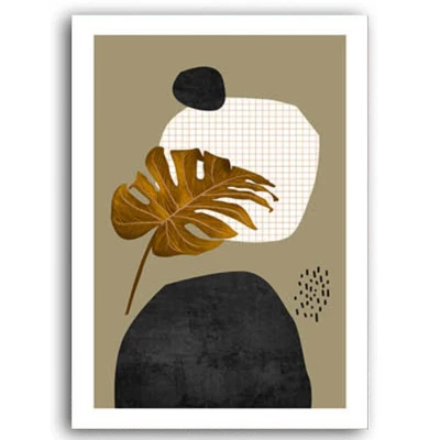 PICTURE B Geometric Abstract Turtle Leaves Canvas Painting Nordic Gallery Scandinavian Wall Art Pictures Living Room Interior Home Decor - Цвет: PICTURE B