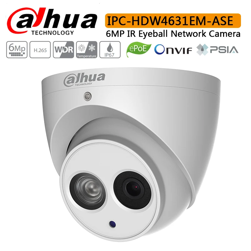 Оригинальная сетевая камера Dahua IPC-HDW4631EM-ASE 6 Мп IR Eyeball с максимальными ИК