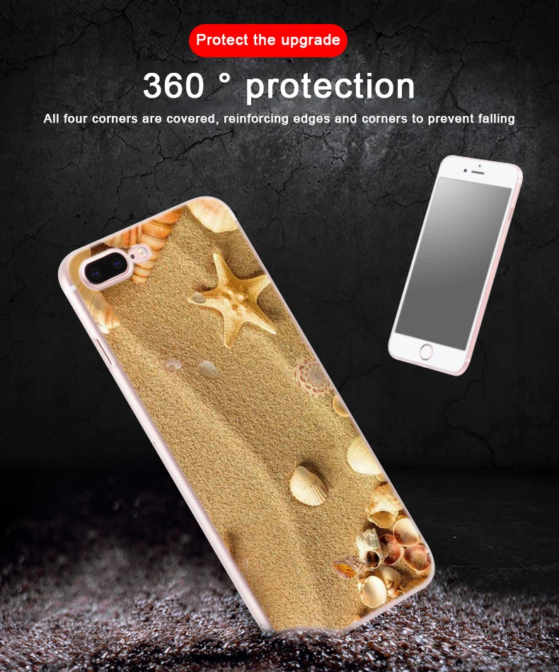Мягкий чехол из ТПУ для i13 12 Mini 11 Pro XS Max XR X 8 7 6 Plus SE 2020 S с морскими волнами пляжным