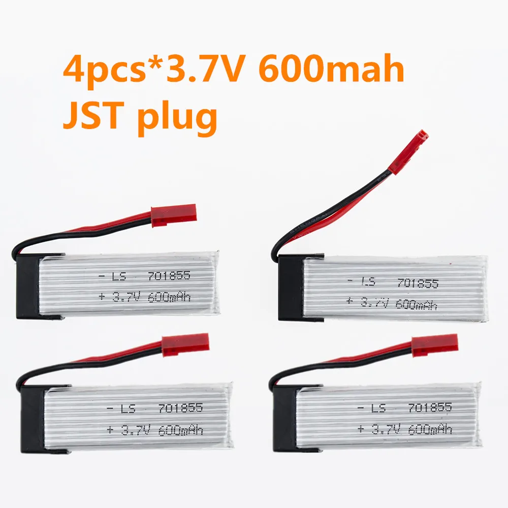 Литий-полимерный аккумулятор 3 7 в 600 мАч 4 шт. JST UDI Rc U817 U817a U817c U818a Syma S032 WLtoys V929